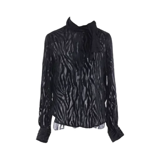 Scarf Detail Long Sleeve Top
