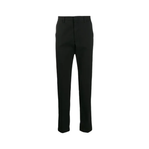 Straight-Leg Stretch-Cotton Trousers
