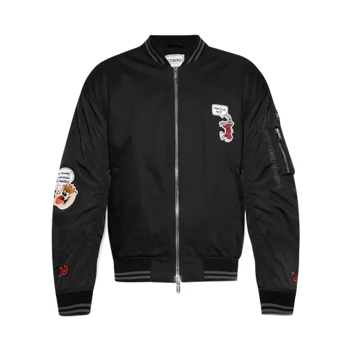 Patch-Detailed Zipped Bomber Jacket