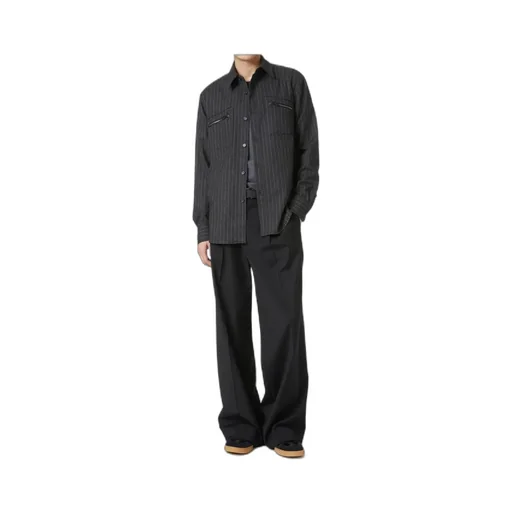 Pinstripe Zip-Pocket Shirt
