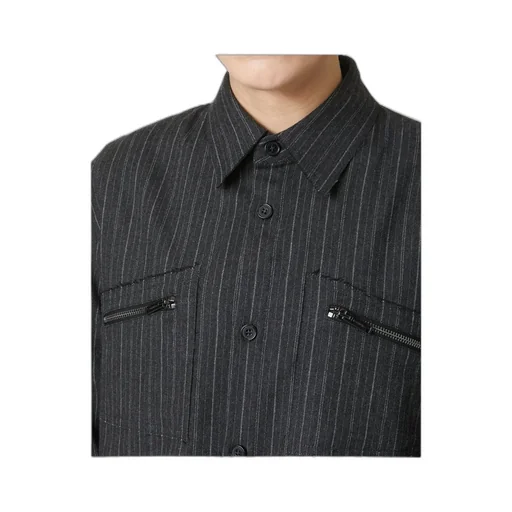 Pinstripe Zip-Pocket Shirt