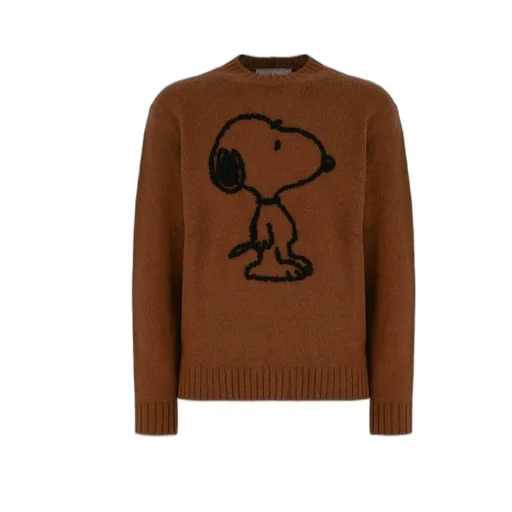 Snoopy-Motif Wool-Alpaca Blend Sweater