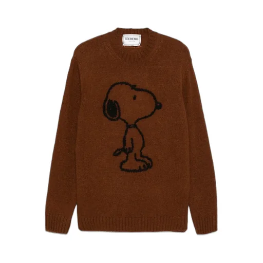 Snoopy-Motif Wool-Alpaca Blend Sweater