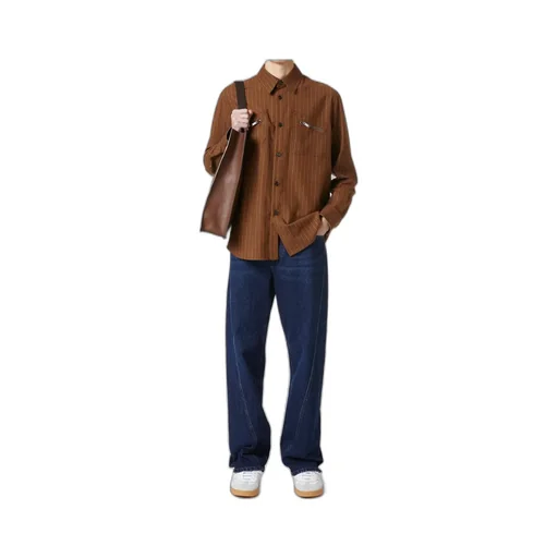 Pinstripe Zip-Pocket Shirt
