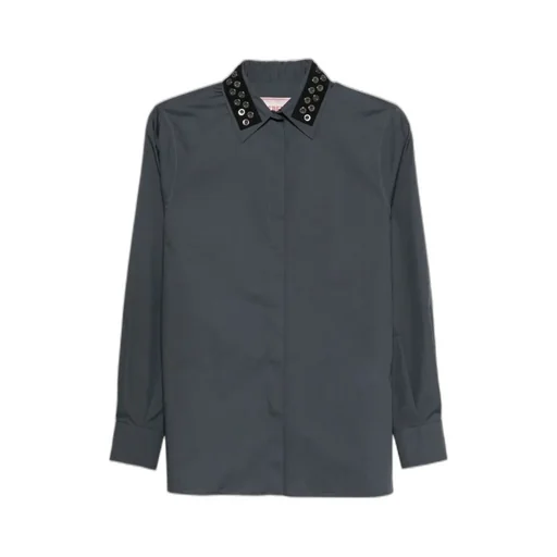 Embellished-Collar Shirt