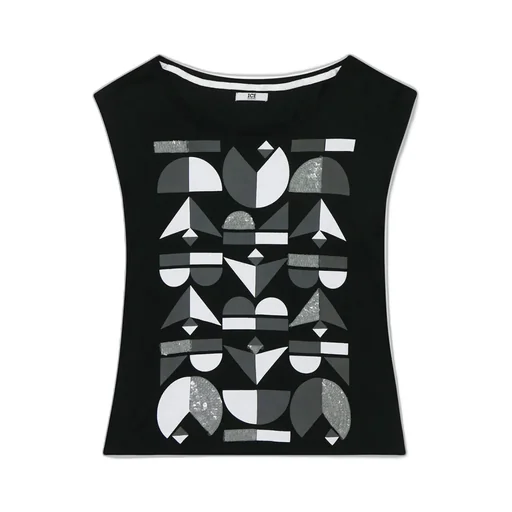 Printed Sleeveless T-Shirt