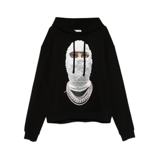 Mask Printed Drawstring Hoodie