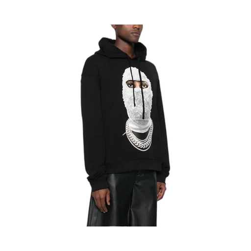 Mask Printed Drawstring Hoodie