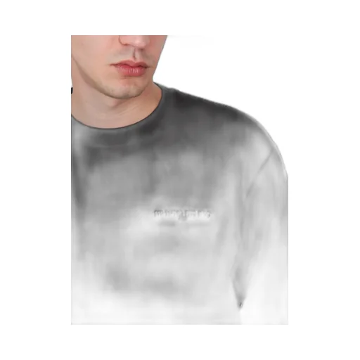 Mask-Printed Long-Sleeved Crewneck Sweatshirt