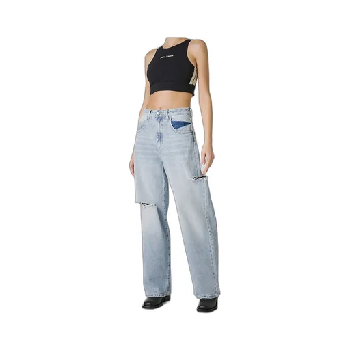 Poppy Ripped Jeans With Logo Patch