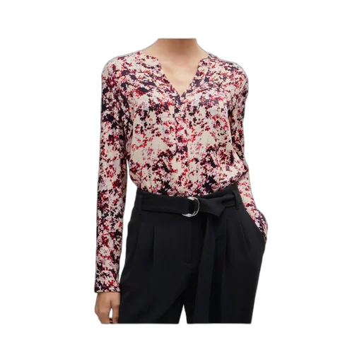 Floral-Print Satin Shirt
