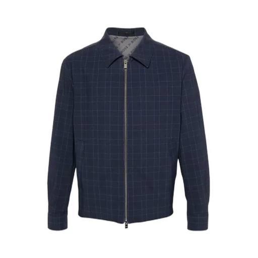Checked Zip-Up Shirt Jacket