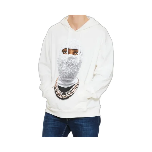 Graphic Printed Drawstring Hoodie