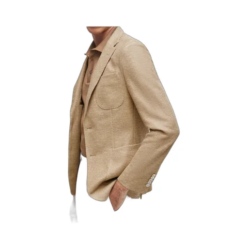 Single-Breasted Linen-Blend Blazer