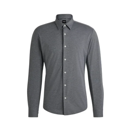 Slim-Fit Performance-Stretch Jersey Melange Shirt