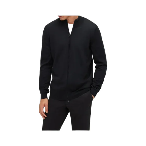 Long-Sleeved Zipped Knitted Cardigan