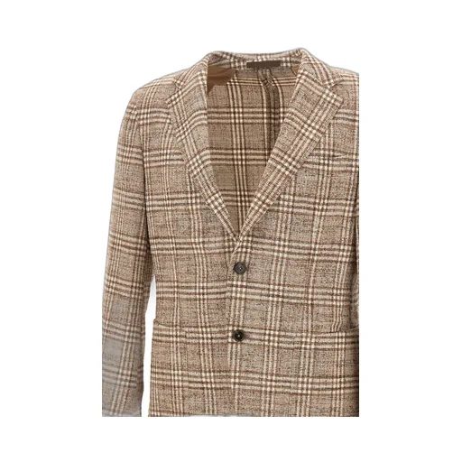 Single-Breasted Checked Blazer