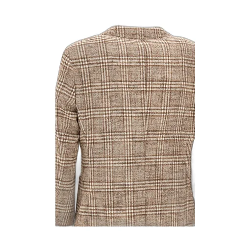Single-Breasted Checked Blazer