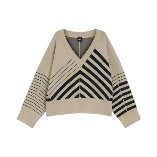 Fudali Striped V-Neck Sweater