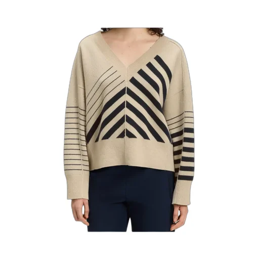 Fudali Striped V-Neck Sweater