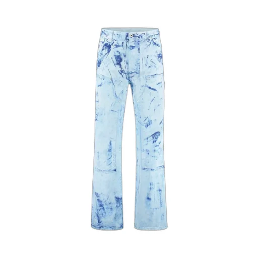 Paint Effect Straight Leg Jeans