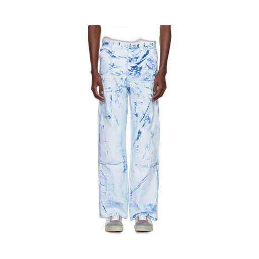 Paint Effect Straight Leg Jeans