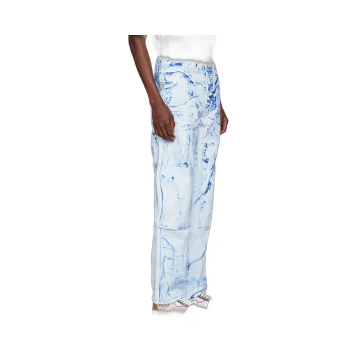 Paint Effect Straight Leg Jeans
