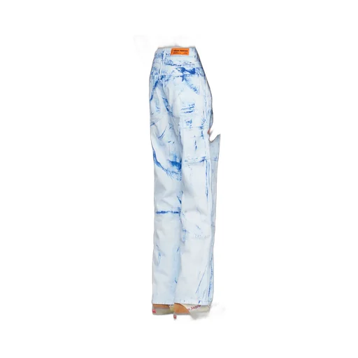 Paint Effect Straight Leg Jeans