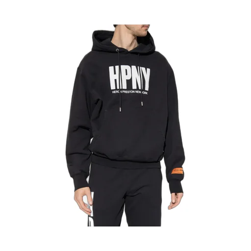 Logo-Print Hooded Jumper