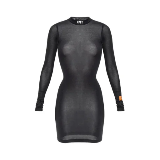 Long-Sleeved Mesh Dress