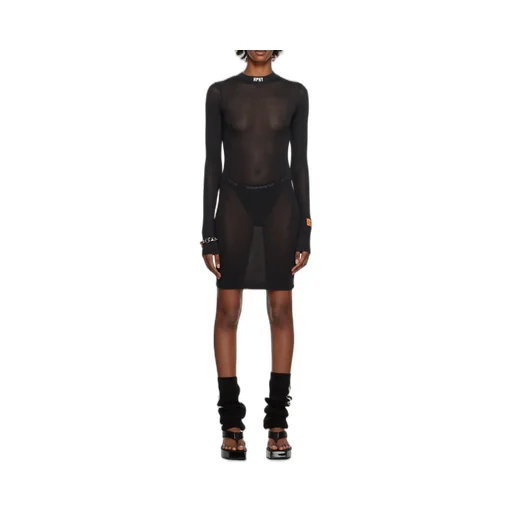 Long-Sleeved Mesh Dress