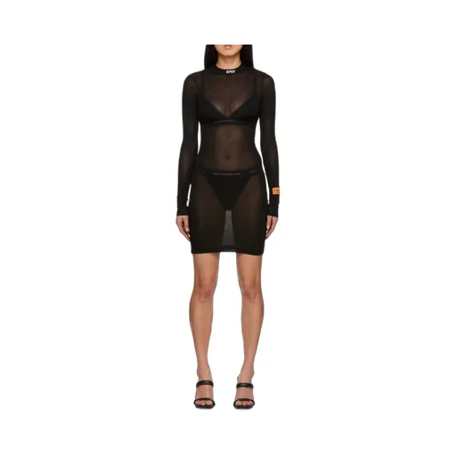 Long-Sleeved Mesh Dress