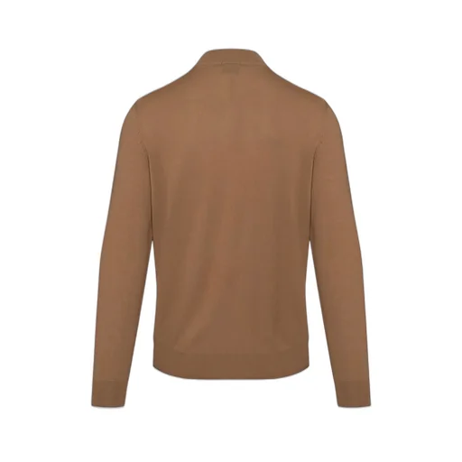 Logo Embroidered Zipped Knit Cardigan