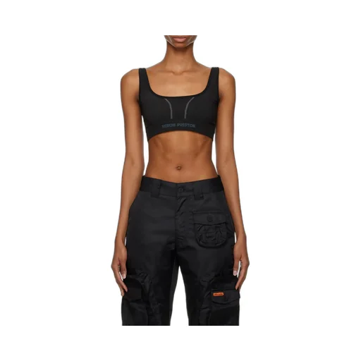 Logo Printed Scoop Neck Sports Bra