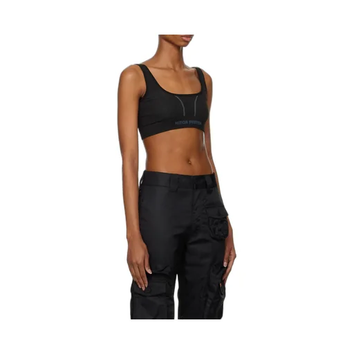Logo Printed Scoop Neck Sports Bra