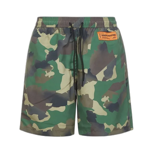 Camouflage Print Drawstring Swim Shorts