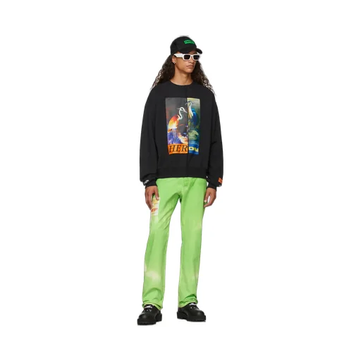 Graphic-Print Patchwork Sweatshirt