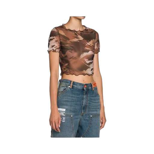 Camo Mesh Cropped T-Shirt
