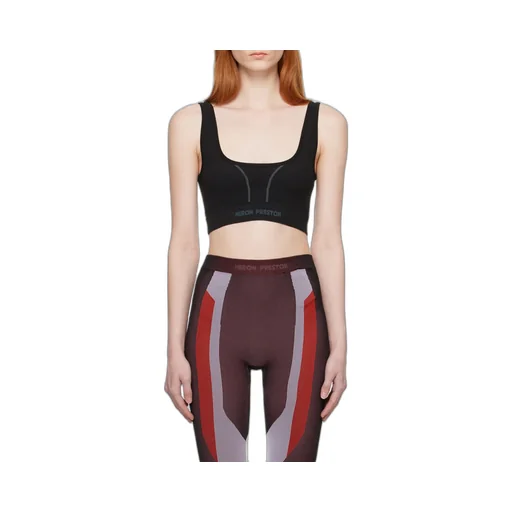 Logo Printed Scoop Neck Sports Bra