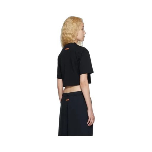 Logo Embroidered Cropped T-Shirt
