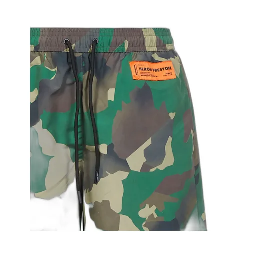 Camouflage Print Drawstring Swim Shorts