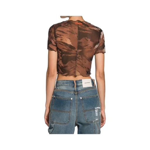 Camo Mesh Cropped T-Shirt