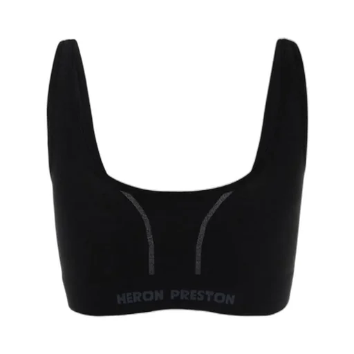 Logo Printed Scoop Neck Sports Bra
