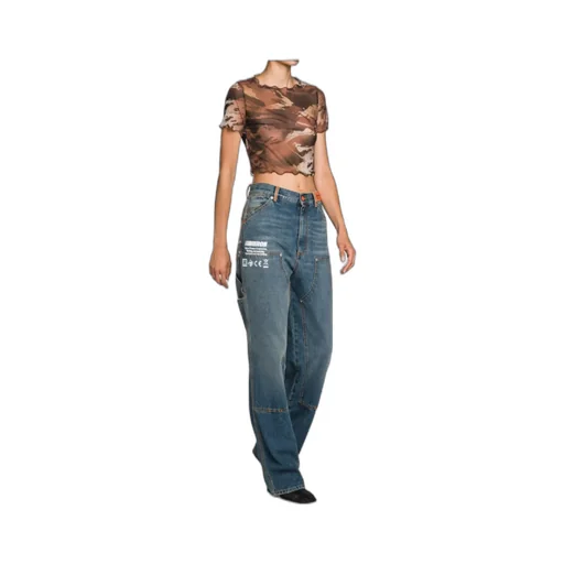 Camo Mesh Cropped T-Shirt