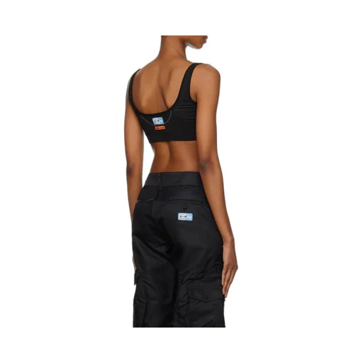 Logo Printed Scoop Neck Sports Bra