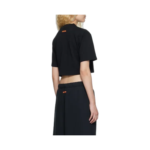 Logo Embroidered Cropped T-Shirt