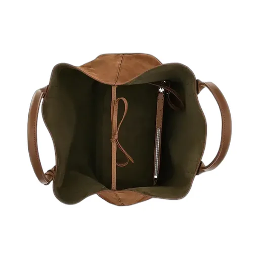 Script Embossed-Logo Suede Tote Bag