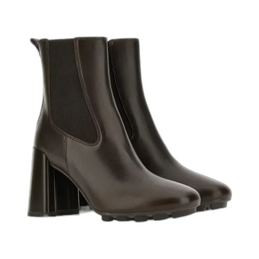 90Mm Block-Heel Leather Boots