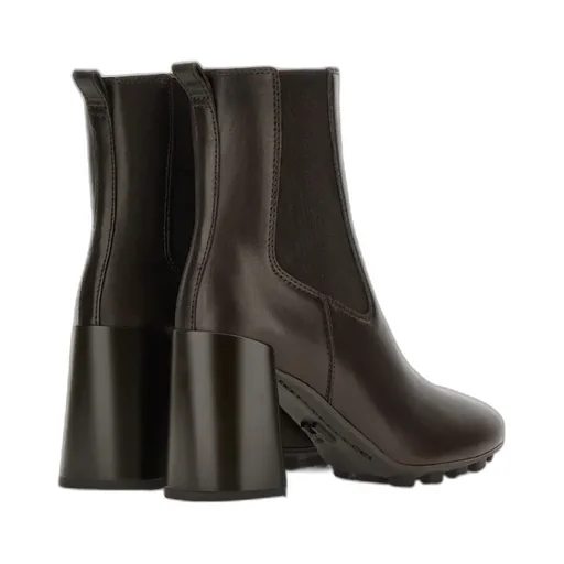 90Mm Block-Heel Leather Boots