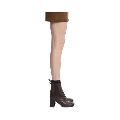 90Mm Block-Heel Leather Boots